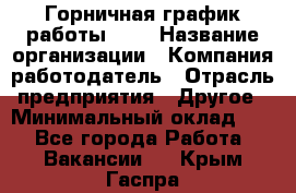 Горничная-график работы 1/2 › Название организации ­ Компания-работодатель › Отрасль предприятия ­ Другое › Минимальный оклад ­ 1 - Все города Работа » Вакансии   . Крым,Гаспра